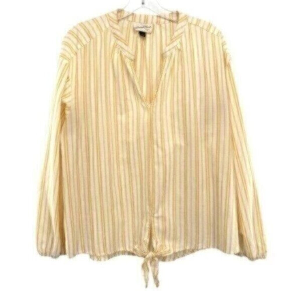 Universal Thread Women’s Yellow Stripe Tie Front Cotton Top
